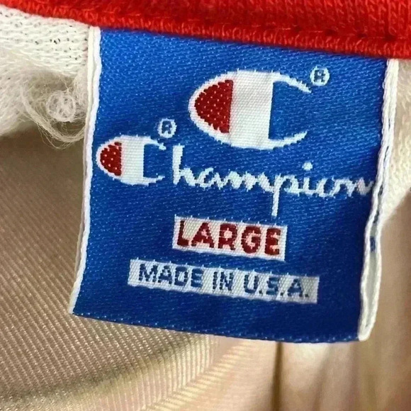 Champion OSU Ohio State Vintage Polo Red White Buckeyes Bucks OH-IO Sz Large - Picture 5 of 6